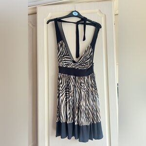 Miss Selfridge sexy backless alter-neck leopard print dress